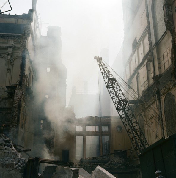 Demolition of a building, London, 1960s