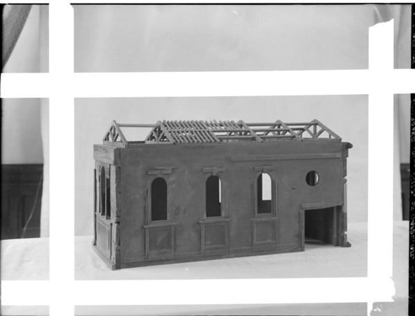 Model of the 17th century chapel at Pembroke College, Cambridge University, Cambridgeshire, 1959