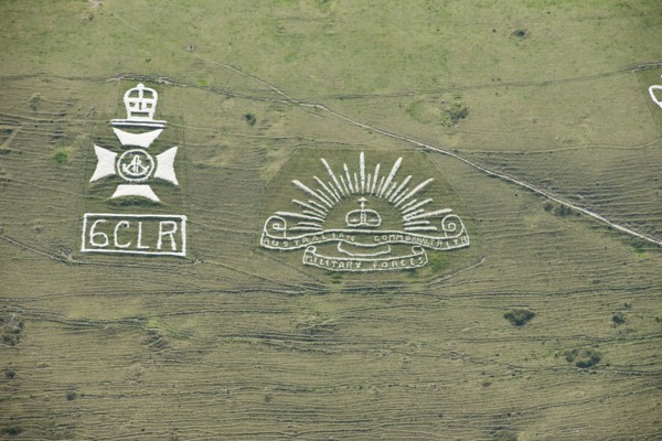Chalk military badges, Fovant Down, Wiltshire, 2015