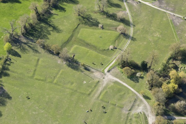 Medieval moat and settlement earthworks, Manor Farm, Great Kimble, Buckinghamshire, 2018