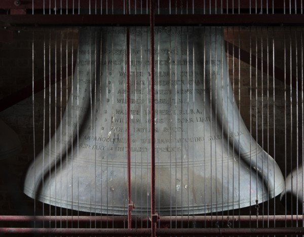 Bell in the Carillon War Memorial Tower, Queen's Park, Loughborough, Leicestershire, 2017