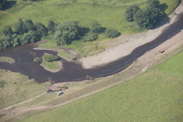 River Ure restoration near Jervaulx Abbey, North Yorkshire, 2014