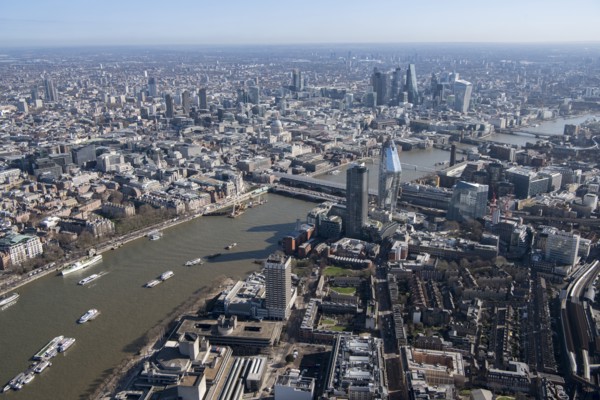View over the City of London from the South Bank, London, 2018