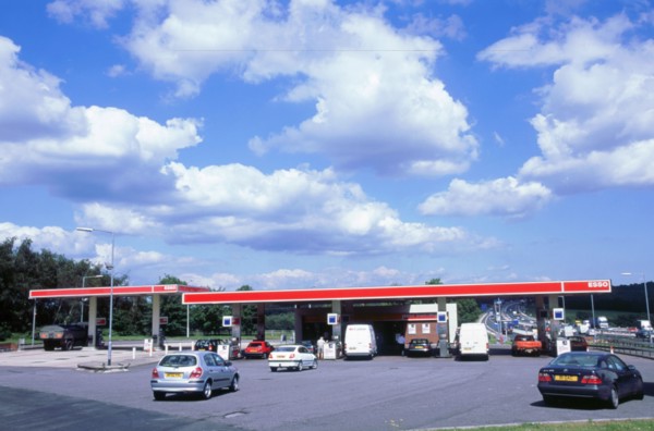 Petrol Station at Rownhams Services on M27 Motorway. Artist: Unknown.
