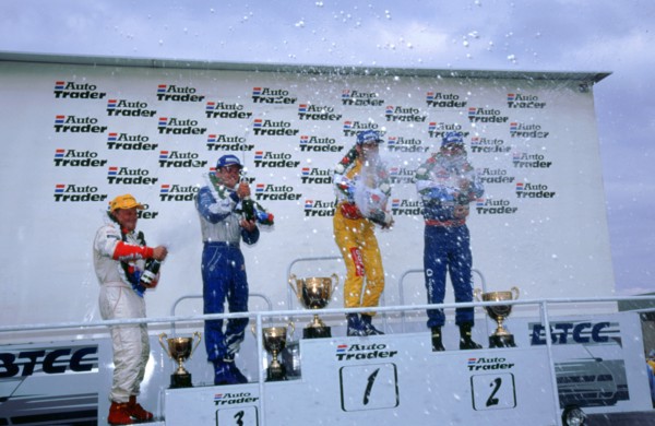 Alain Menu.British touring car driver celebrates victory. Artist: Unknown.