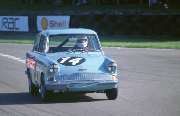 Ford Anglia races at 1998 Goodwood revival. Artist: Unknown.