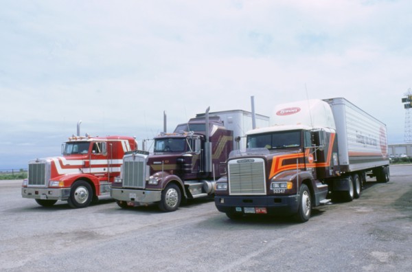 American Trucks at Truckstop in USA. Artist: Unknown.
