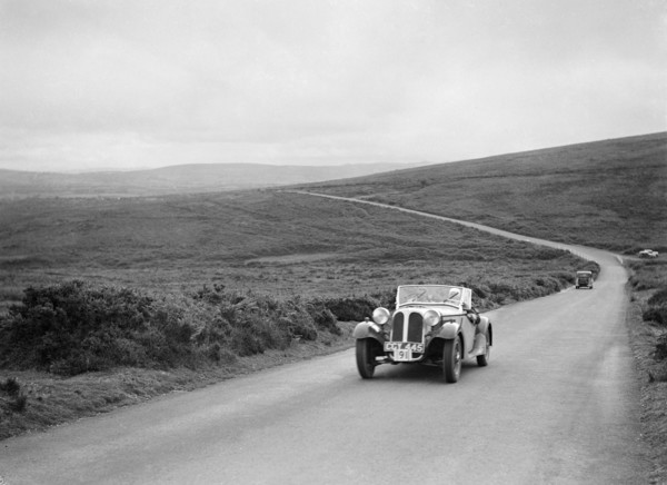 Frazer-Nash BMW 319/55 of LG Johnson, competing at the MCC Torquay Rally, July 1937. Artist: Bill Brunell.