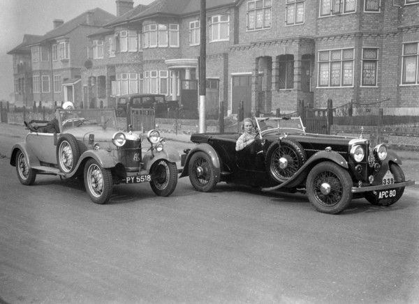 SA Roebuck's AC Open 2-seat tourer and Kitty Brunell's winning AC 4-seater tourer, RAC Rally, 1933. Artist: Bill Brunell.