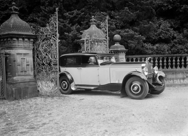Kitty Brunell road testing a 1931 Delage D8, Wykehurst Place, Bolney, Sussex. Artist: Bill Brunell.