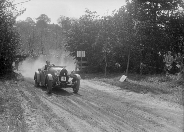 Bugatti Type 30, Bugatti Owners Club Hill Climb, Chalfont St Peter, Buckinghamshire, 1935. Artist: Bill Brunell.