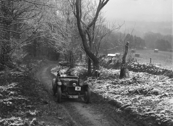 1932 Frazer-Nash TT replica taking part in a motoring trial, late 1930s. Artist: Bill Brunell.