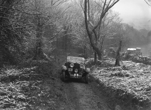 1930 Talbot 90 tourer taking part in a motoring trial, late 1930s. Artist: Bill Brunell.