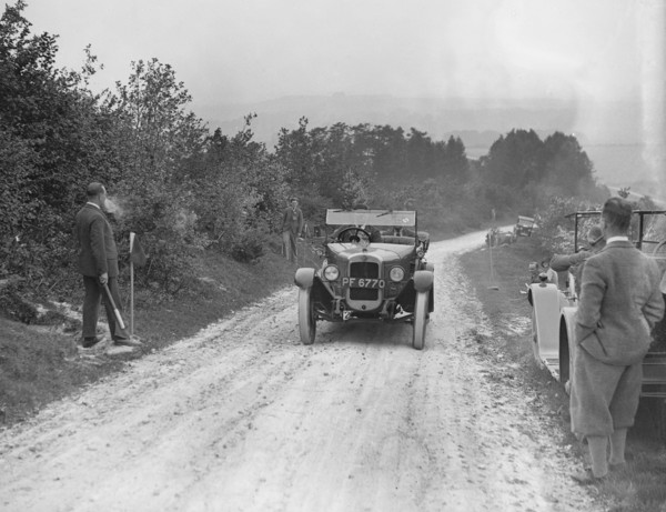 Austin 12/4 open 4-seater taking part in the North West London Motor Club Trial, 1 June 1929. Artist: Bill Brunell.