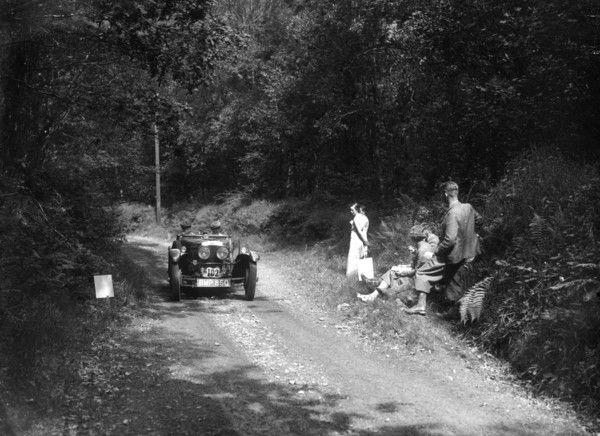 1935 Frazer-Nash TT replica taking part in a motoring trial, late 1930s. Artist: Bill Brunell.