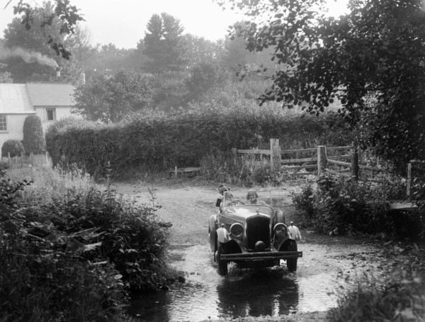 Wolseley competing in the B&HMC Brighton-Beer Trial, Windout Lane, near Dunsford, Devon, 1934. Artist: Bill Brunell.