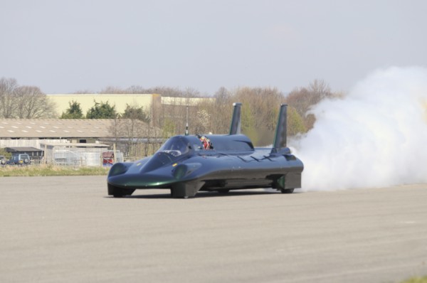 British Steam Car Challenge testing at Thorney Island Artist: Unknown.