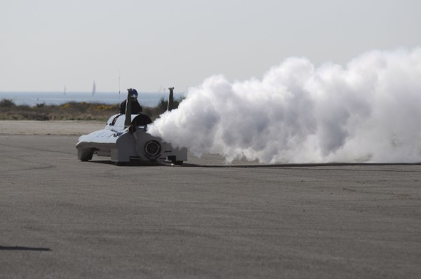 British Steam Car Challenge testing at Thorney Island Artist: Unknown.