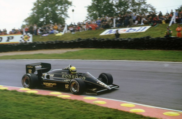 Ayrton Senna in the Lotus 97T Renault at 1985 European Grand Prix Brands Hatch Artist: Unknown.