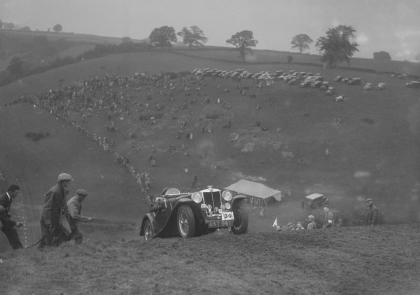 MG Magnette NA competing in the MG Car Club Rushmere Hillclimb, Shropshire, 1935. Artist: Bill Brunell.