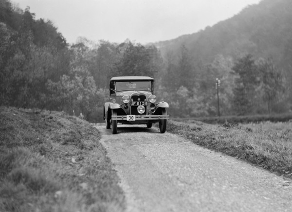 Ford Model A of EAL Midgely competing in the MCC Sporting Trial, 1930. Artist: Bill Brunell.