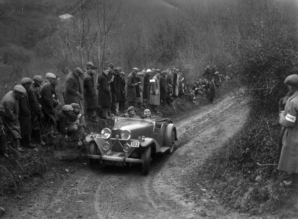 Talbot 105 of HA Nash competing in the MCC Lands End Trial, 1935. Artist: Bill Brunell.