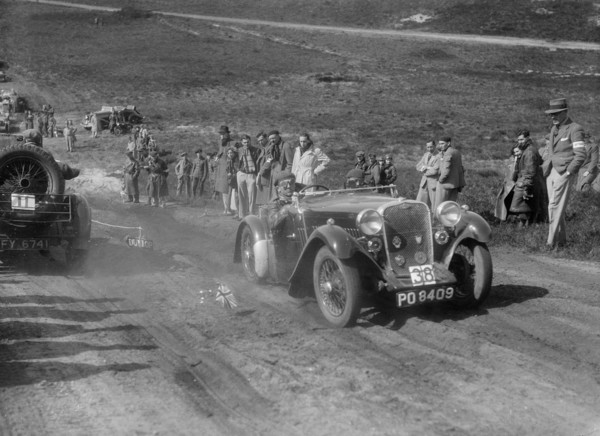 1933 Singer competing in a motoring trial, Bagshot Heath, Surrey, 1930s. Artist: Bill Brunell.