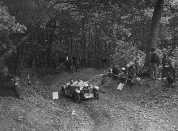 Riley Lynx taking part in a motoring trial, c1930s. Artist: Bill Brunell.