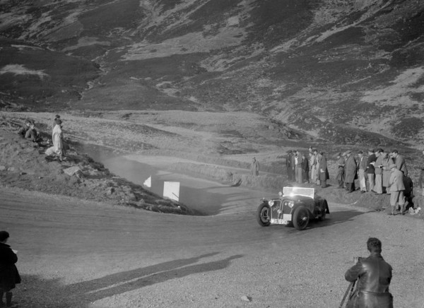 Home-built Cowal 2-seater of JW Robertson at the RSAC Scottish Rally, Devil's Elbow, Glenshee, 1934. Artist: Bill Brunell.