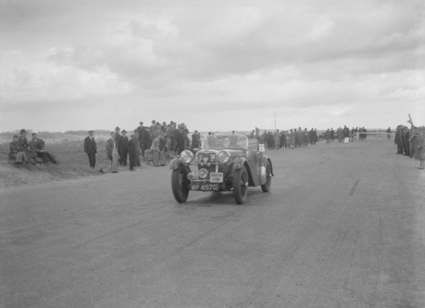 Singer Le Mans of Alf Langley competing in the RSAC Scottish Rally, 1934. Artist: Bill Brunell.