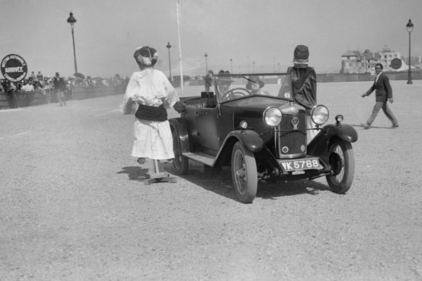 Riley at the Boulogne Motor Week, France, 1928. Artist: Bill Brunell.