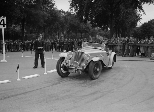 AC of LP Jaques competing in the South Wales Auto Club Welsh Rally, 1937 Artist: Bill Brunell.