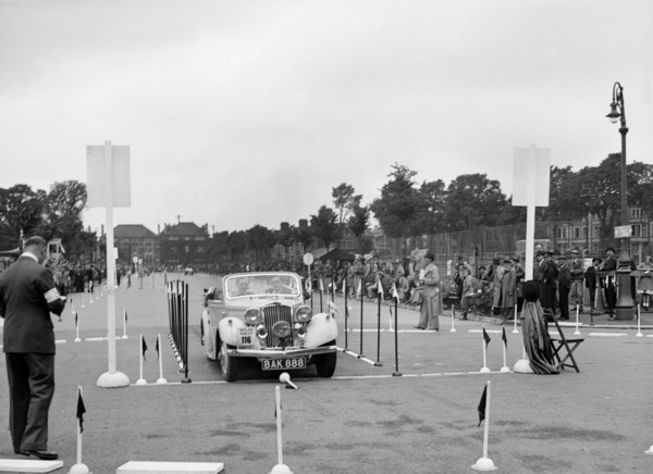 Talbot 10 drophead coupe of RM Proctor competing in the South Wales Auto Club Welsh Rally, 1937 Artist: Bill Brunell.