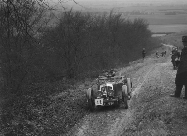 Vale Special 2-seater sports competing in a trial, Crowell Hill, Chinnor, Oxfordshire, 1930s. Artist: Bill Brunell.