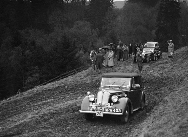 Standard of ADC Gordon competing in the MCC Edinburgh Trial, Roxburghshire, Scotland, 1938. Artist: Bill Brunell.
