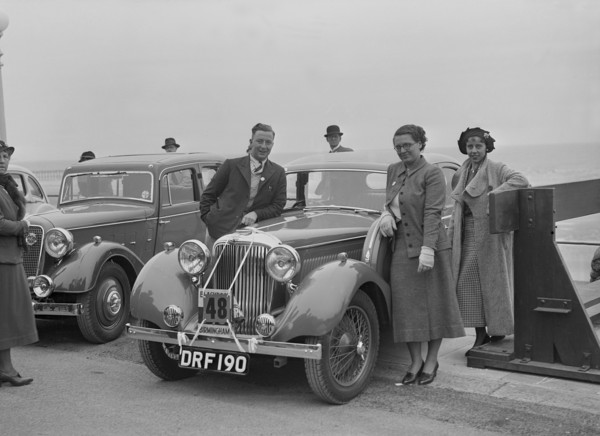 Jaguar SS of RE Sandland at the Blackpool Rally, 1936. Artist: Bill Brunell.