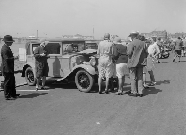 Bianchi saloon of Kitty Brunell at the B&HMC Brighton Motor Rally, Brighton, Sussex, 1930. Artist: Bill Brunell.