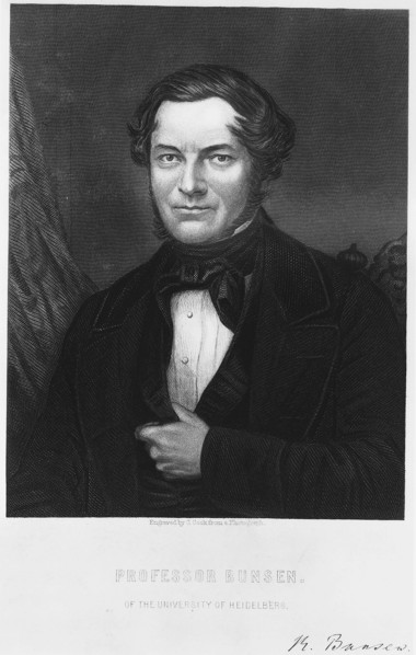 Robert Bunsen, German chemist, 1850s. Artist: C Cook