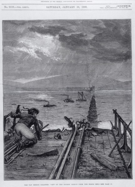 Tay Bridge disaster, Scotland, 28 December 1879. Artist: Frank Dadd Artist: Unknown