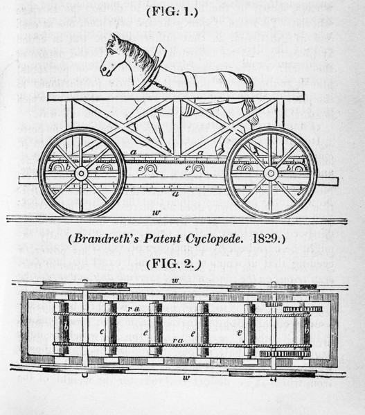 Brandreth's horse powered locomotive 'Cycloped', 1829. Artist: Unknown