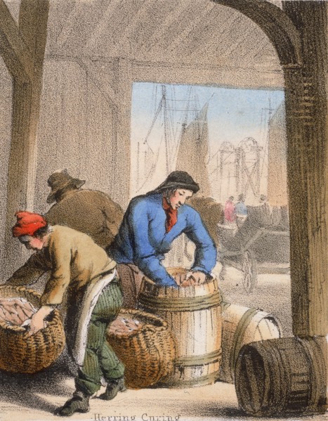 'Herring Curing', c1845. Artist: Benjamin Waterhouse Hawkins