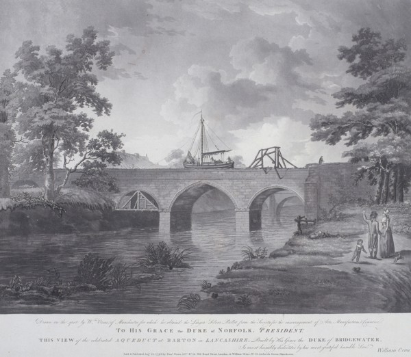 The aqueduct at Barton, near Manchester, 1793. Artist: William Orme