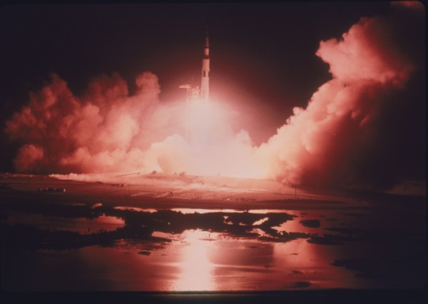Launch of the Apollo 17 mission, 1972. Artist: Unknown