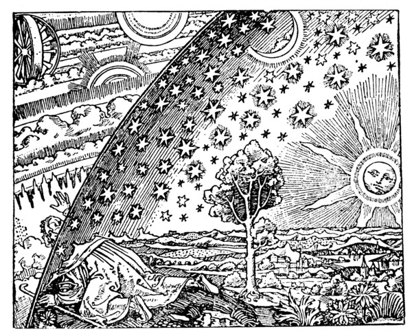 Reconstruction of a medieval conception of the universe, 19th century?. Artist: Anon