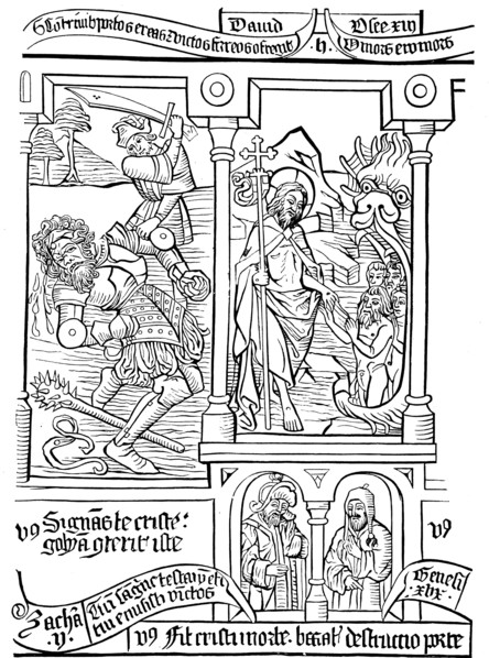 Page of Biblia Pauperum (Poor People's Bible), 15th century. Artist: Anon