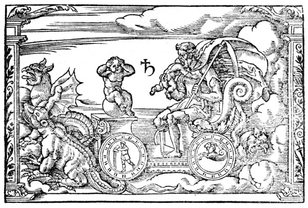 Saturn, Roman god of time, 1569. Artist: Anon