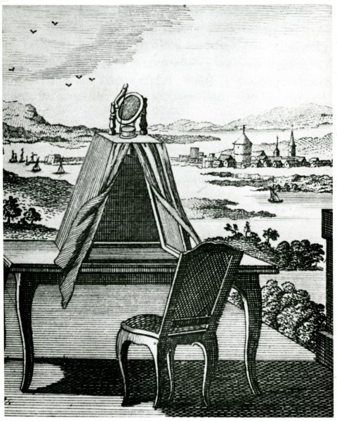 Portable tent type of camera obscura, 1764. Artist: Unknown