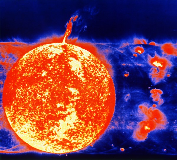 Sunspots and solar prominences, 1973. Artist: Unknown