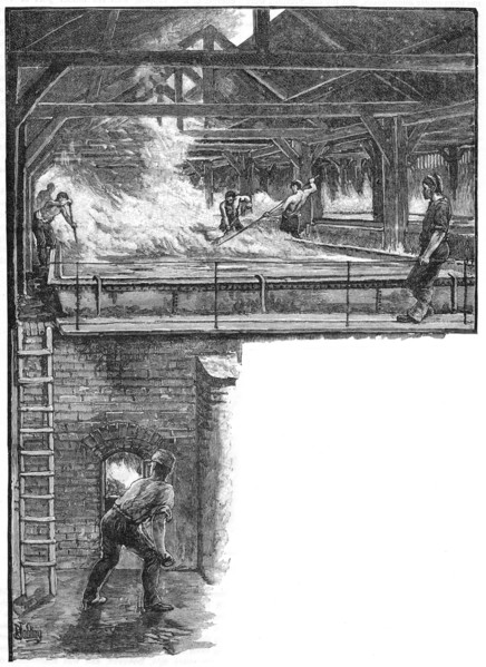 Shovelling salt at South Durham Salt Works, 1884. Artist: Unknown