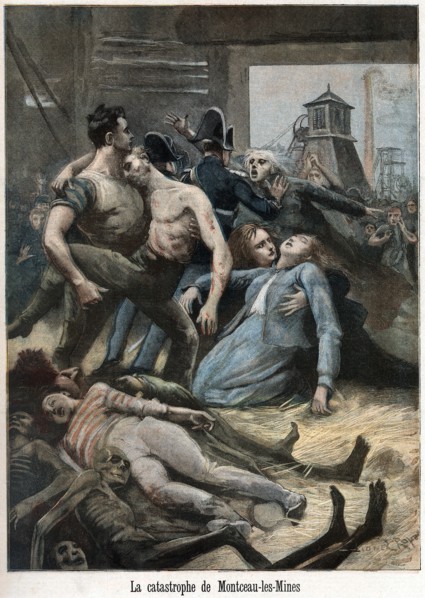 Aftermath of a mining accident, Montceau-les-Mines, France, 1895. Artist: Unknown